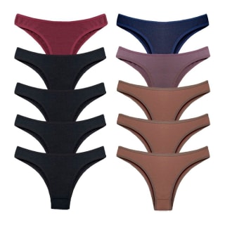 Kit com 10 Calcinhas, modelo Tanga em Microfibra Confort - R$ 28,02