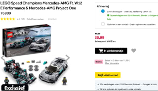 LEGO Mercedes-AMG F1 W12 E Performance & Mercedes-AMG Project One voor €35,99 bij intertoys