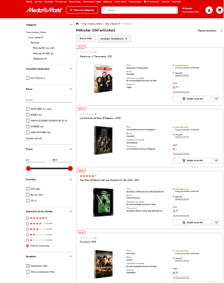 Películas BLU-RAY y DVD desde 3,29€ en Mediamarkt