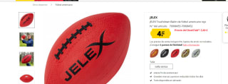 Balón de fútbol americano color marca Jelex color negro o rojo por 3,33 (socios)