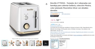 Breville VTT935X Tostador de 2 Rebanadas con Bandeja para Bollería por 18,81€