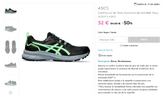 Rebajas hasta 60% calzado Asics grandes ofertas