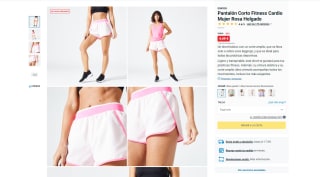 Pantalón Corto Fitness Cardio Mujer Rosa Holgado por 4,99€