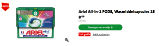 1+1 gratis op Ariel Pods bij Jumbo