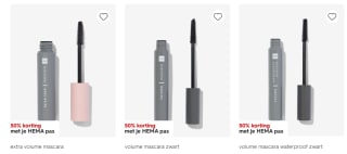 50% korting op alle mascara's bij de Hema