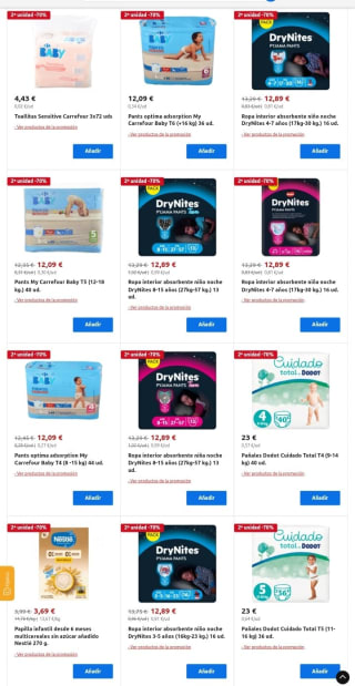 Recopilación -70% de Descuento en la Segunda Unidad desde Carrefour.