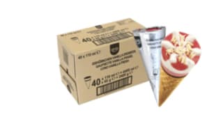 Cornetto Aardbei ijs (110ml) 40 stuks voor €6,99 bij Butlon