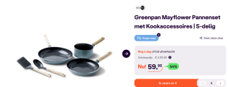 GreenPan Mayflower Set 5 dlg voor €48,39 bij Ibood