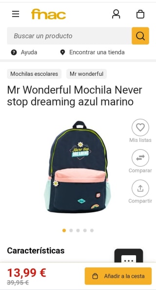 Mr.Wonderful Mochila por 13,99€.