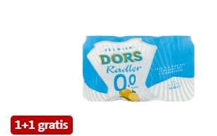 1+1 gratis op Dors Premium Radler 0.0 Blikken 6 x 330ml bij Jumbo