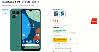 Fairphone 4, 8GB ram, 256GB opslag Groen voor €389 bij bol.com