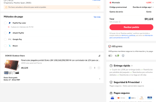 Panel solar plegable portátil Dokio 100W a solo 59,12€