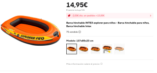 Barca hinchable INTEX explorer para niños Por 14,95€