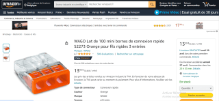 Lot de 100 mini bornes de connexion rapide Wago S2273 à 13,90€