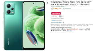 Movil Xiaomi Redmi Note 12 5G 6,67'' FHD+ 120HZ 6GB/128GB DUALSIM Verde por 129.33€