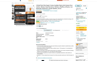 3 L'Oréal Paris Men Expert Crema Cuidado Diario Anti-Granos Pure Carbon Reduce Imperfecciones Hidrata y Matifica por 9,12€