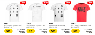 Alle Asics items voor 5 bij Sportkorting