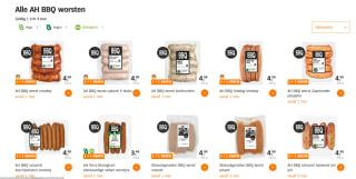 1+1 gratis op alle AH BBQ worsten