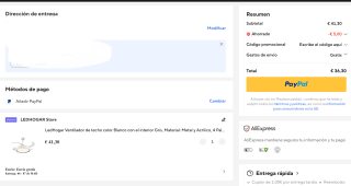 Ventilador de techo 4 Palas transparentes retráctiles, Motor DC 30W , 6 Velocidades, Luz LED por 36,72€