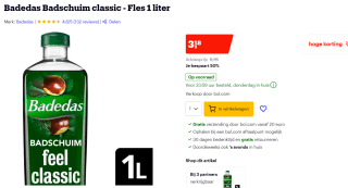 Badedas Badschuim classic - Fles 1 liter voor €3,18 bij Bol.com