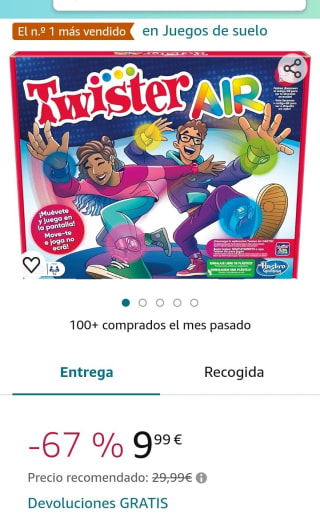 Hasbro Gaming Juego Twister Air por 9,99€.