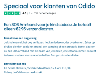 SOS Armband kind van Goedgemerkt voor klanten van Odido