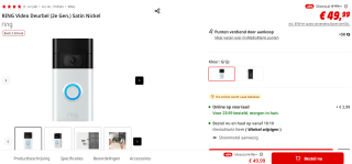 Ring Video Doorbell 2de generatie voor €49,99 bij de MediaMarkt