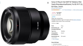 Sony FE 85mm f/1.8 - Prime lens voor €370,80 bij Amazon