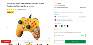 Nintendo Switch Wired Controller- £12.99