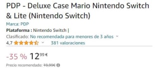 Funda Deluxe Case Mario Nintendo Switch & Lite (Nintendo Switch) por 12,99€