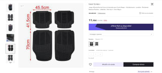 Juego Alfombrillas de Goma Universales para Coche Negro por 8,96€