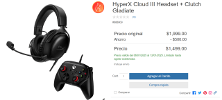 HyperX Cloud III Headset + Clutch Gladiate por $1,499 | Costco