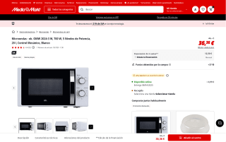 Microondas OMW por 36,36€