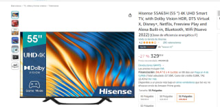 Smart TV Hisense 55A63H 55 " 4K UHD por 329€