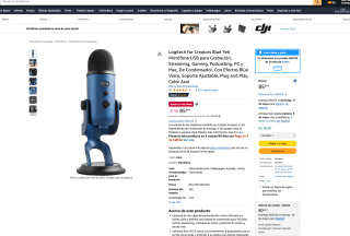 Logitech for Creators Blue Yeti Micrófono USB para Grabación por solo 85,99€