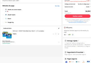 2 DODOT Pañal Bebé Seco Talla 5+ 112 unidades por solo 34,09€