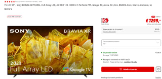 Television LED 55" - Sony BRAVIA XR 55X90L, Full Array LED, 4K HDR 120, HDMI 2.1 Perfecto PS5, Google TV, Alexa, Siri, Eco, BRAVIA Core, Marco Aluminio, IA por 1299€