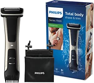 Philips Serie 7000 BG7025/15 - Afeitadora corporal con cabezal de recorte y de afeitado, 80 minutos de uso, apta para la ducha, color negro por 49,99€
