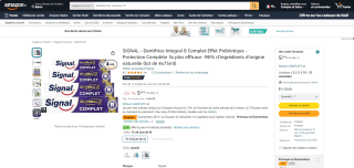 Lot de 4 Dentifrices Signal Integral 8 Complet Effet Prébiotique à 5,08€