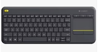 Teclado Smart TV marca Logitech K400 Plus Inalámbrico color Negro por 27,15€