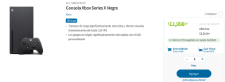 Consola Xbox Series X a $11,998.77 en Sam's Club