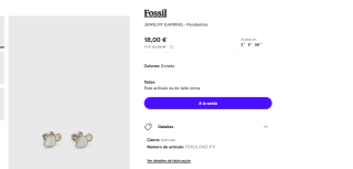 Pendientes marca Fossil JEWELRY EARRING por 18€