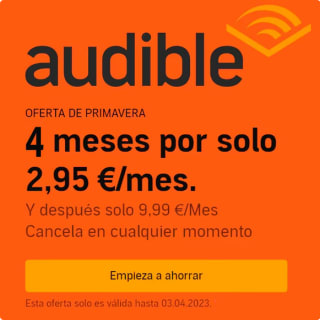 Audible 3 Meses Gratis miembros PRIME o 4 meses por solo 2,95 €/mes