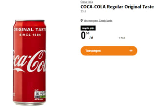 Coca Cola regular of zero voor €0,58 bij Colruyt
