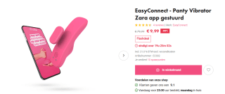 EasyConnect Panty Vibrator Zara Bediening met App voor €9,99 bij Easytoys