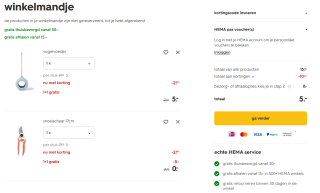 1+1 gratis op tuinartikelen bij HEMA
