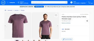 Polera Hombre Core Q-Dry T-Shirt Morado Lippi por $12.990