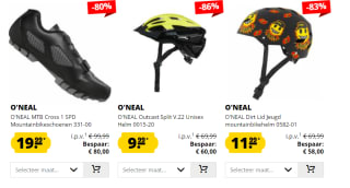Diverse O'Neal mountainbike-accessoires/schoenen vanaf €9,99 bij Sport-Korting