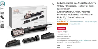 BaByliss Dry, Straighten & Style Föhnborstel AS200E voor €45,27 bij Amazon met Prime