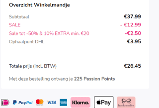 Hunkemoller sale tot 50% koting + 10% extra korting